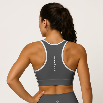 Ryno Axis Padded Sports Bra - Slate - RynoWear