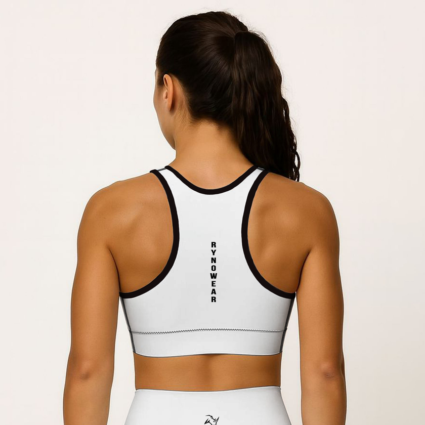 Ryno Axis Padded Sports Bra - Snow - RynoWear