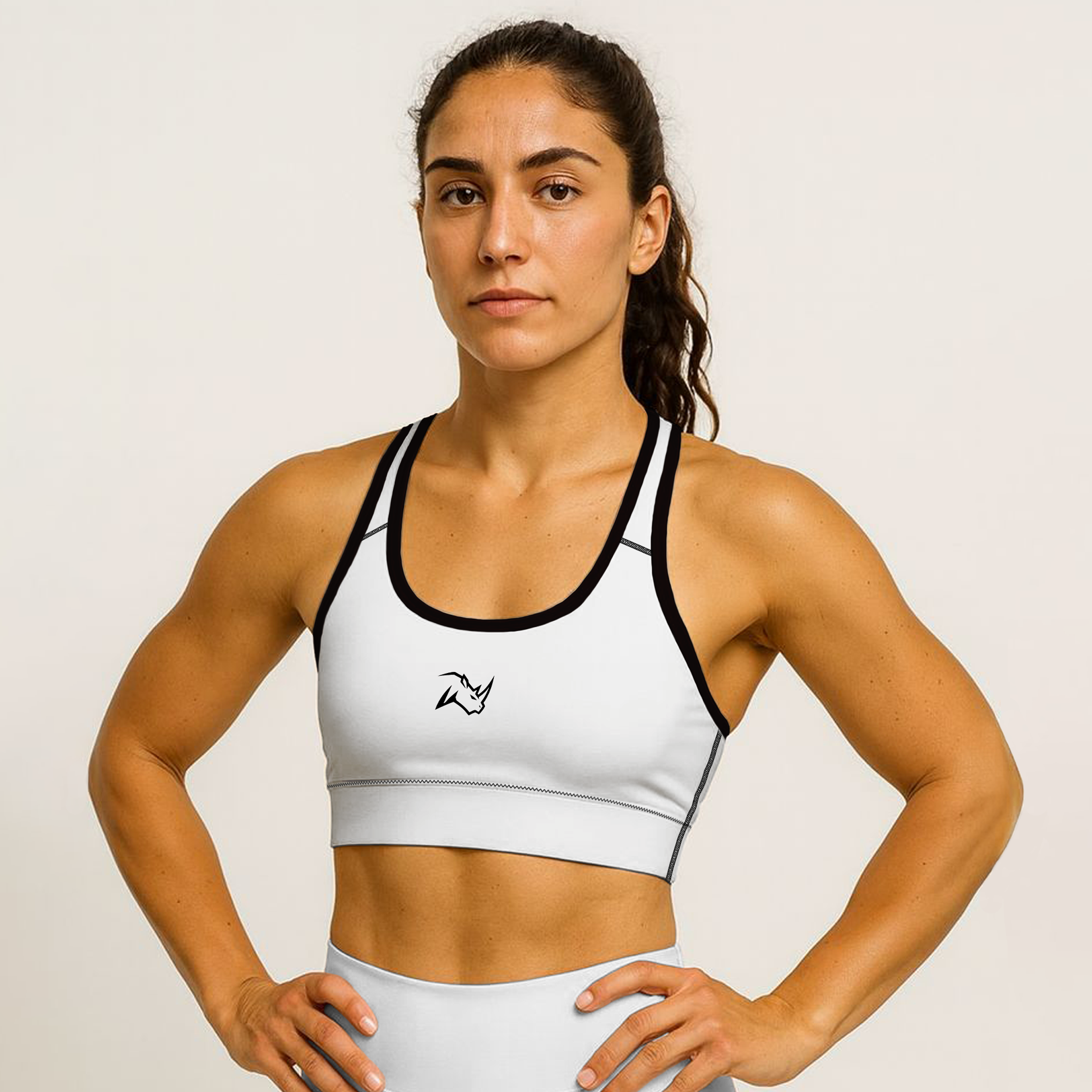 Ryno Axis Padded Sports Bra - Snow - RynoWear