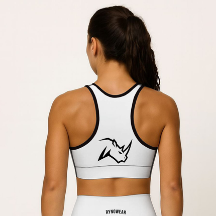 Ryno Flow Padded Sports Bra - Snow - RynoWear